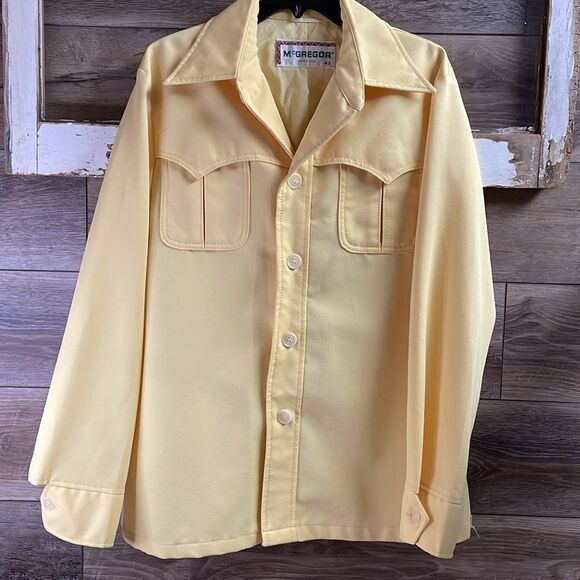 McGregor Women’s Lightweight Button Up Vintage Jacket, Size 42, Yellow - Picture 2 of 9